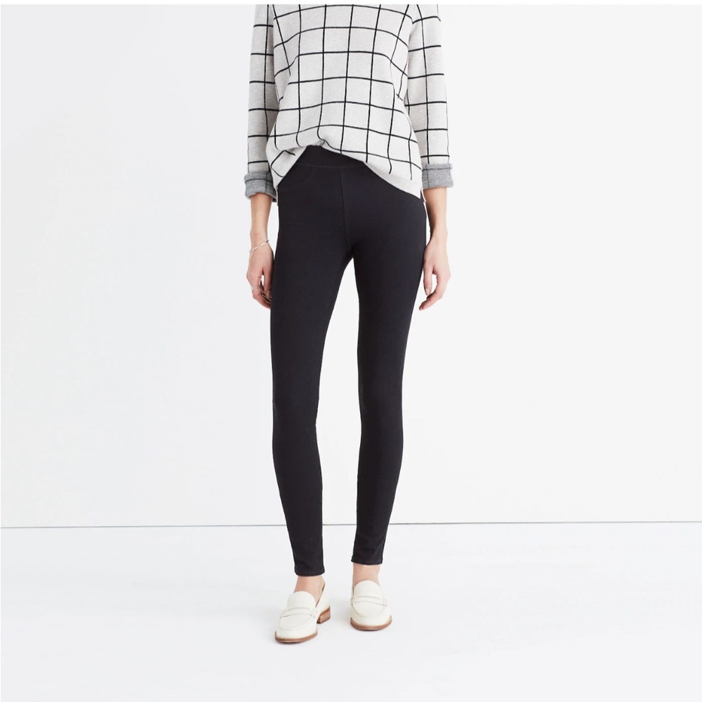 Madewell | The Anywhere Jean black stretchy high rise skinny denim